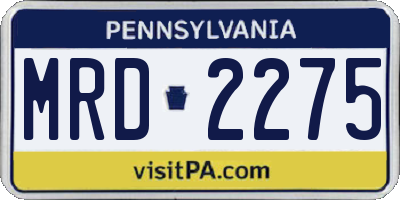 PA license plate MRD2275
