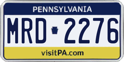 PA license plate MRD2276