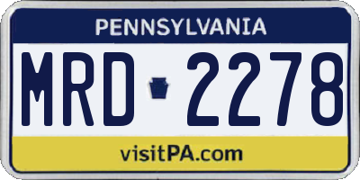 PA license plate MRD2278