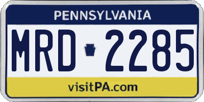 PA license plate MRD2285