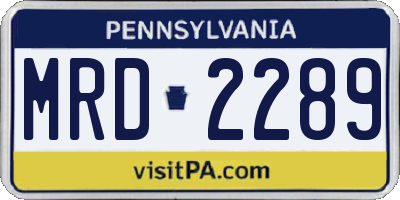 PA license plate MRD2289