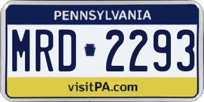 PA license plate MRD2293