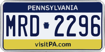 PA license plate MRD2296