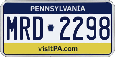PA license plate MRD2298