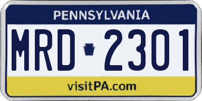 PA license plate MRD2301