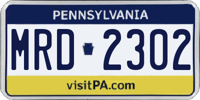 PA license plate MRD2302