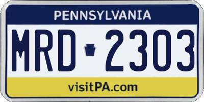 PA license plate MRD2303