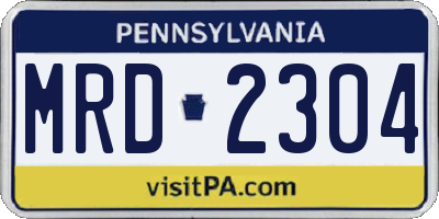 PA license plate MRD2304