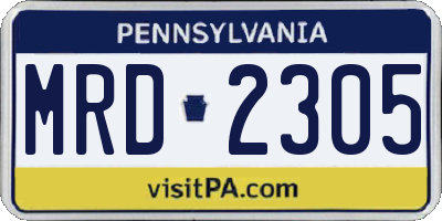 PA license plate MRD2305