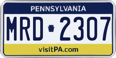 PA license plate MRD2307