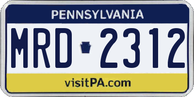 PA license plate MRD2312