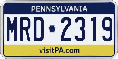 PA license plate MRD2319