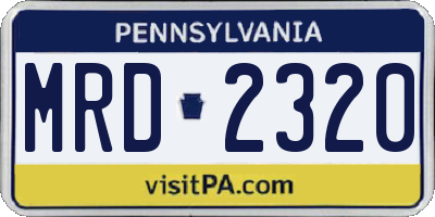 PA license plate MRD2320