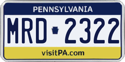 PA license plate MRD2322