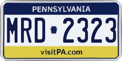 PA license plate MRD2323
