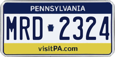 PA license plate MRD2324