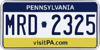 PA license plate MRD2325
