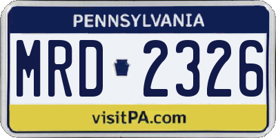 PA license plate MRD2326