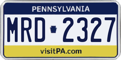 PA license plate MRD2327
