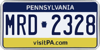 PA license plate MRD2328