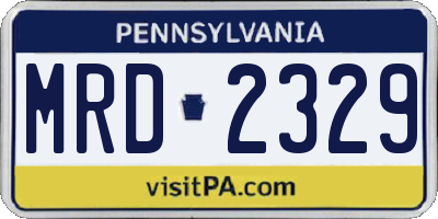 PA license plate MRD2329