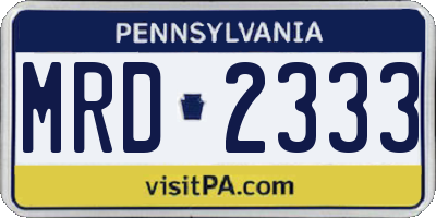 PA license plate MRD2333