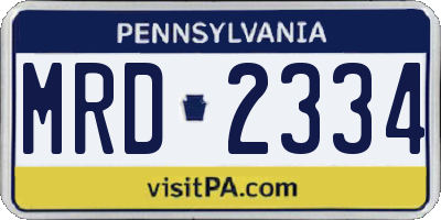 PA license plate MRD2334