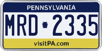 PA license plate MRD2335