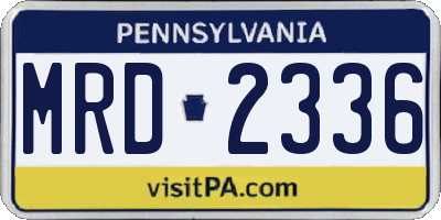 PA license plate MRD2336