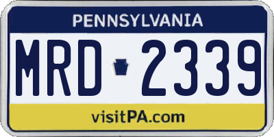 PA license plate MRD2339