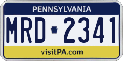 PA license plate MRD2341