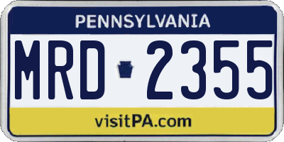 PA license plate MRD2355