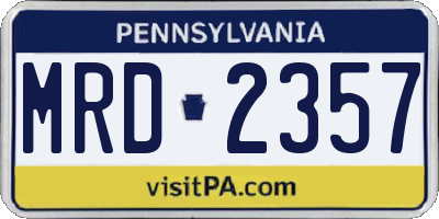 PA license plate MRD2357