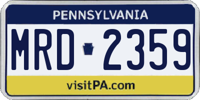 PA license plate MRD2359