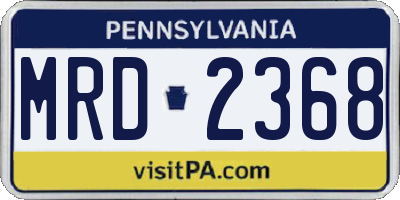 PA license plate MRD2368