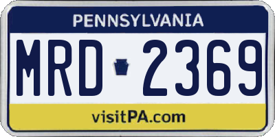 PA license plate MRD2369
