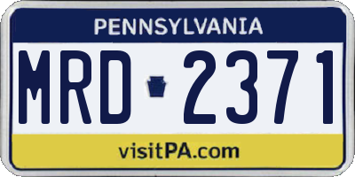 PA license plate MRD2371