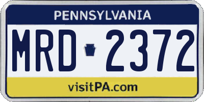 PA license plate MRD2372