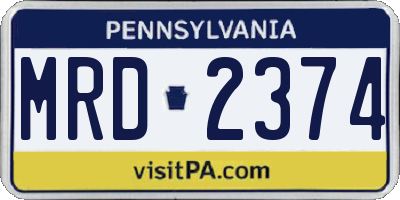 PA license plate MRD2374