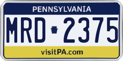 PA license plate MRD2375