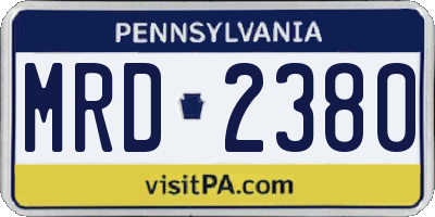 PA license plate MRD2380