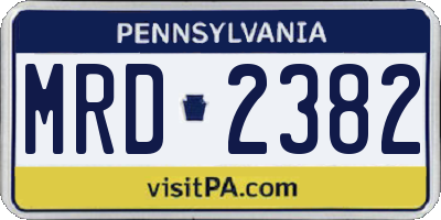 PA license plate MRD2382