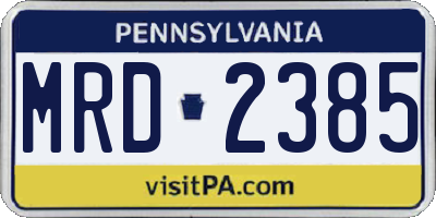 PA license plate MRD2385