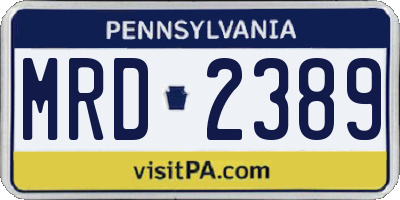 PA license plate MRD2389