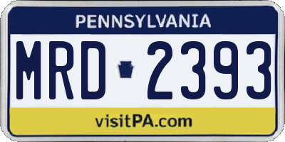 PA license plate MRD2393