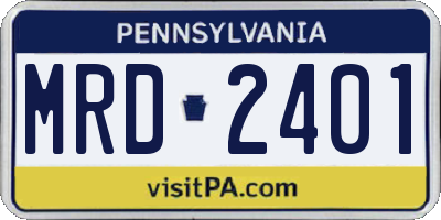 PA license plate MRD2401