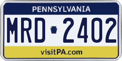 PA license plate MRD2402