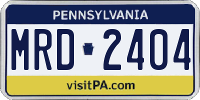 PA license plate MRD2404