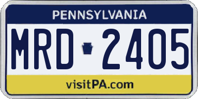 PA license plate MRD2405