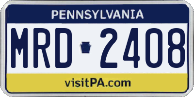 PA license plate MRD2408